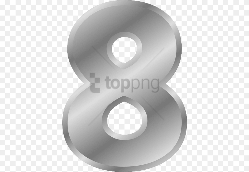 Font Metal Number Silver Effect Numbers Numero 8, Symbol, Text, Disk Png