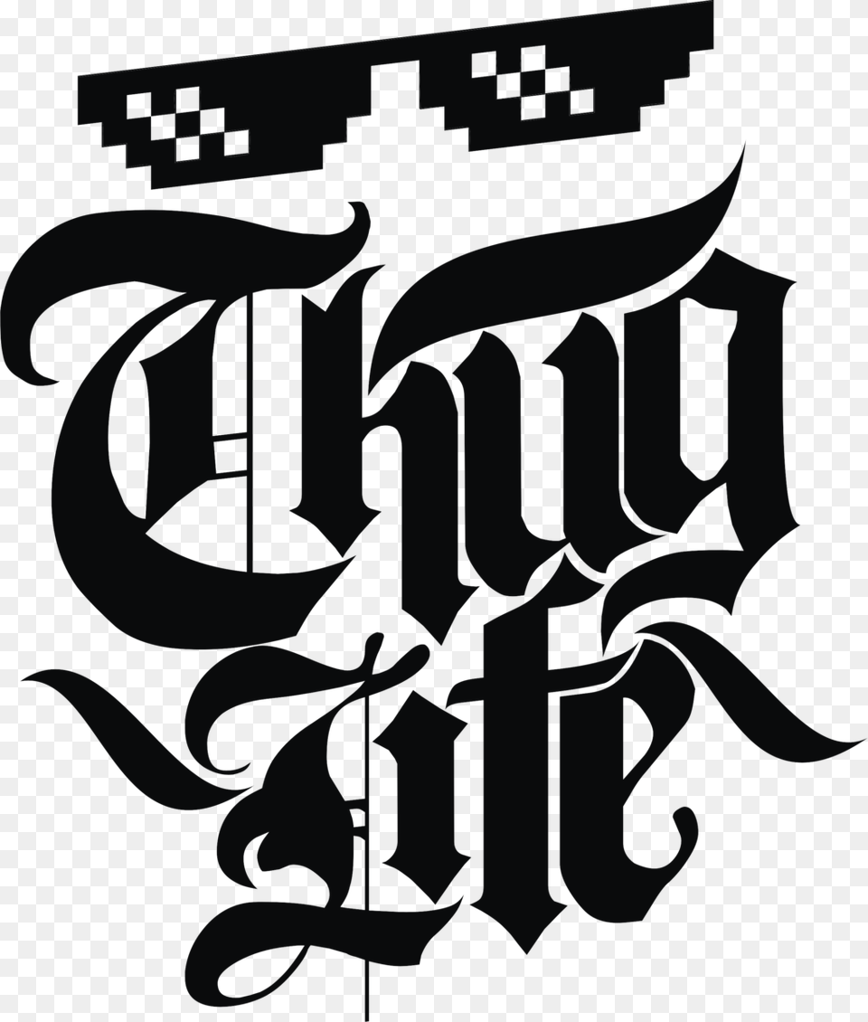 Fonts Drawing Thug Emblem Of Thug Life, Calligraphy, Handwriting, Text Free Png