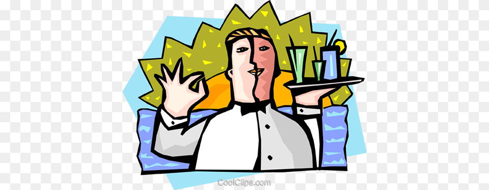 Food And Entertainmentwaiter Royalty Vector Clip Art, Person, Face, Head Free Png
