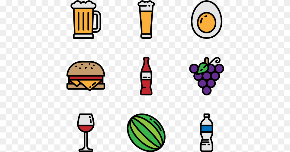 Food And Restaurant Food In Line, Glass, Alcohol, Beer, Beverage Png Image