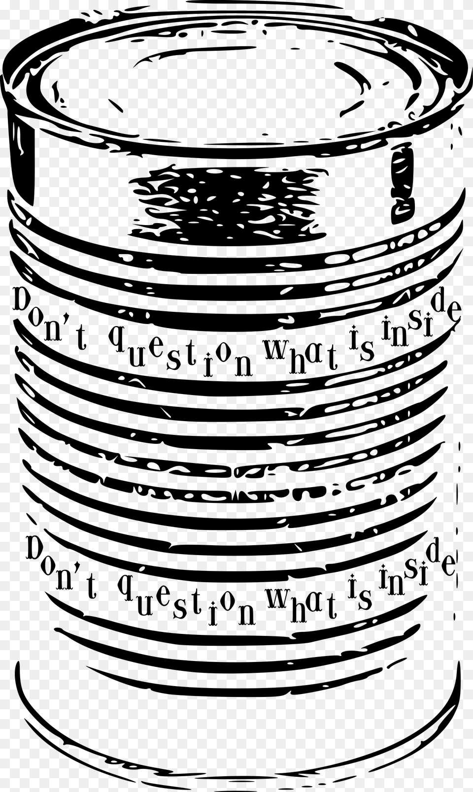 Food Can Black And White, Gray Png