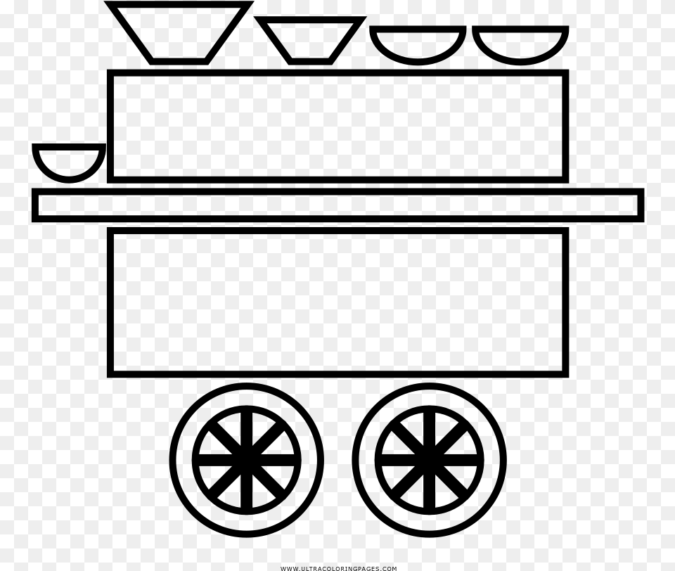 Food Cart Coloring, Gray Free Png Download