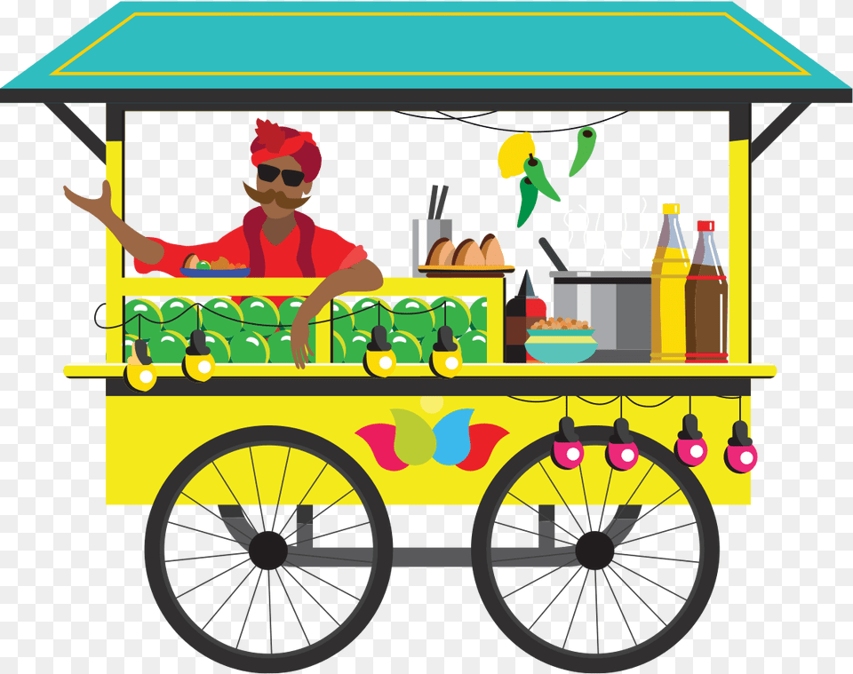 Food Cart Indian Street Food Art, Machine, Wheel, Baby, Person Free Png Download