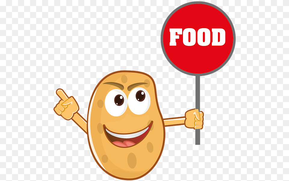 Food Cartoon Mascot Potato Character Smiling Potato Clipart, Sign, Symbol, Road Sign, Face Free Transparent Png