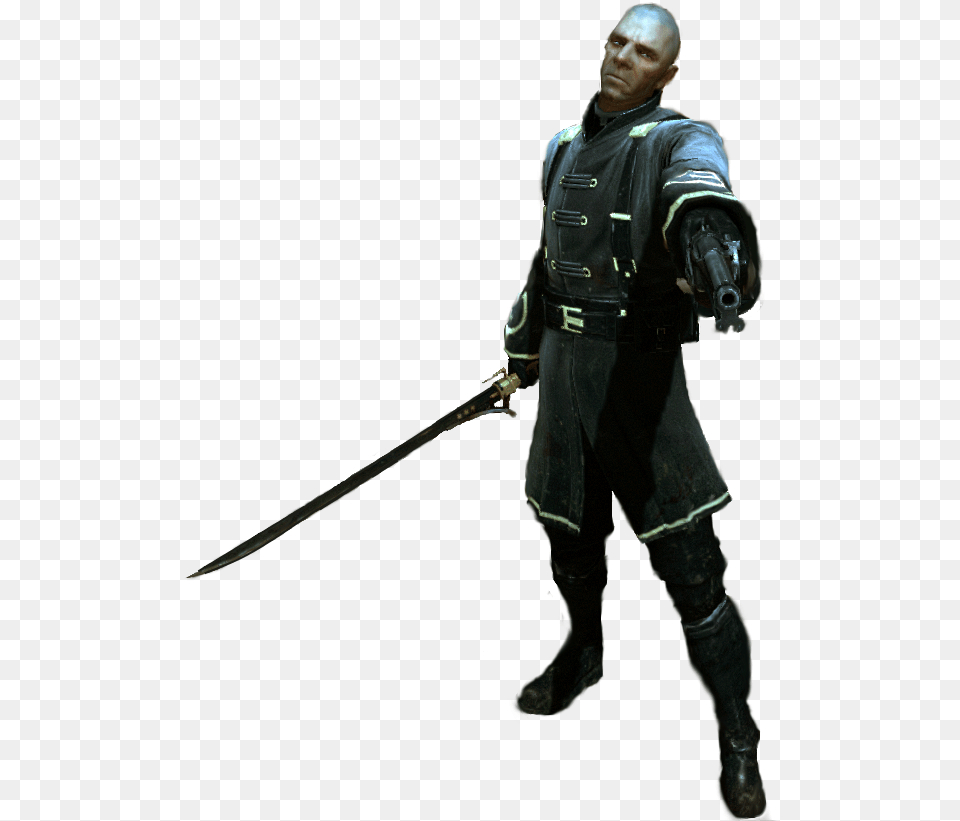 Food Chain Dishonored Overseer Sword, Weapon, Person, Man, Male Png