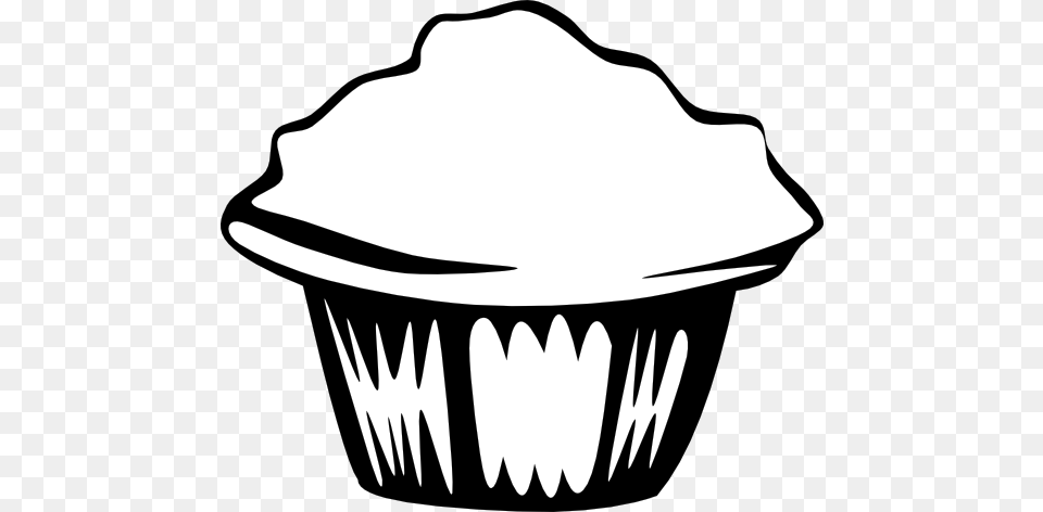 Food Clipart Black And White, Cake, Cream, Cupcake, Dessert Free Png