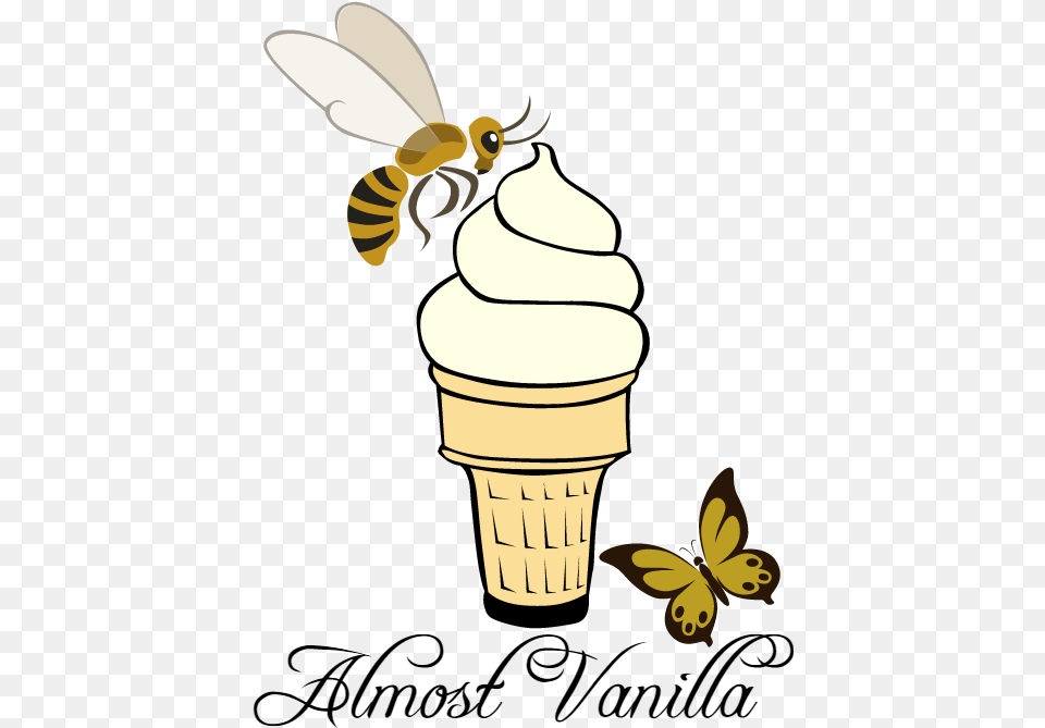 Food Clipart Ice Cream Cones Honey Bee Ice Cream Cone Clip Art, Dessert, Ice Cream, Animal, Invertebrate Png