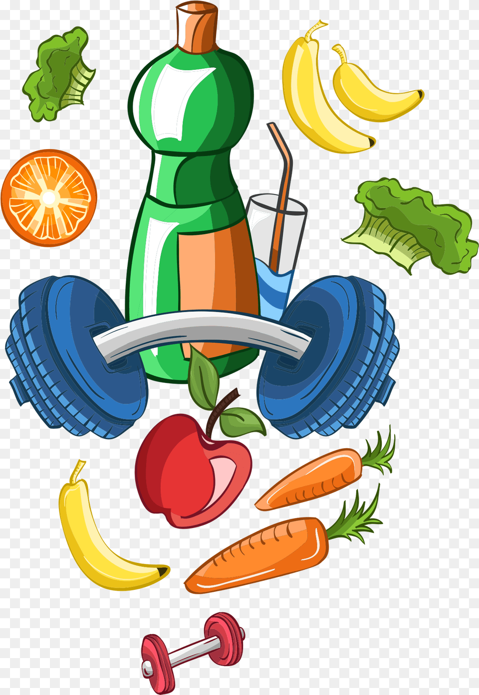 Food Clipart Background Healthy Food Illustration Fruit, Banana, Produce, Plant Free Transparent Png