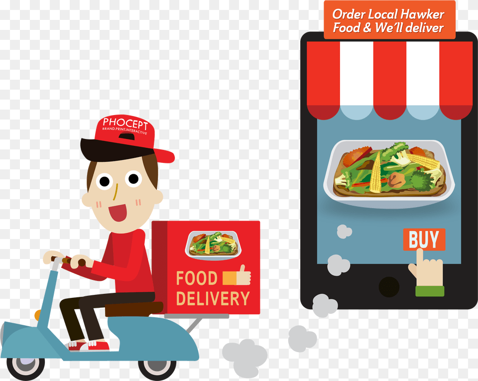 Food Delivery, Advertisement, Transportation, Scooter, Vehicle Free Png