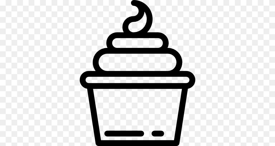 Food Dessert Sweet Summertime Frozen Yogurt Icon, Gray Png Image