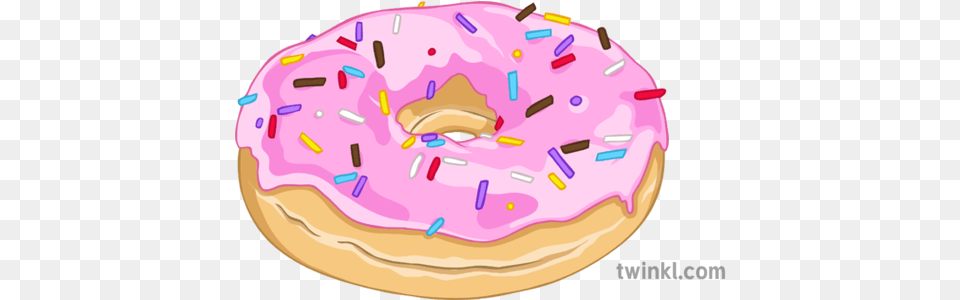Food Doughnut Illustration Twinkl Clip Art, Birthday Cake, Cake, Cream, Dessert Free Png Download