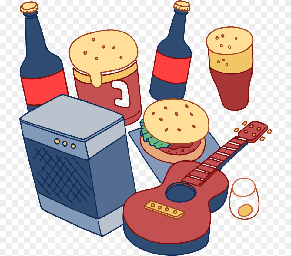 Food Drinks Music Amp More Fun Clipart Burger, Alcohol, Beer, Beverage Free Png Download
