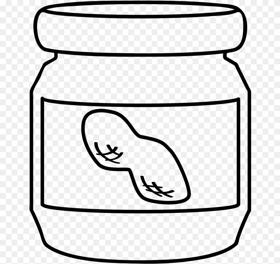 Food Drive Black And White Honey Jar Coloring Page, Gray Png