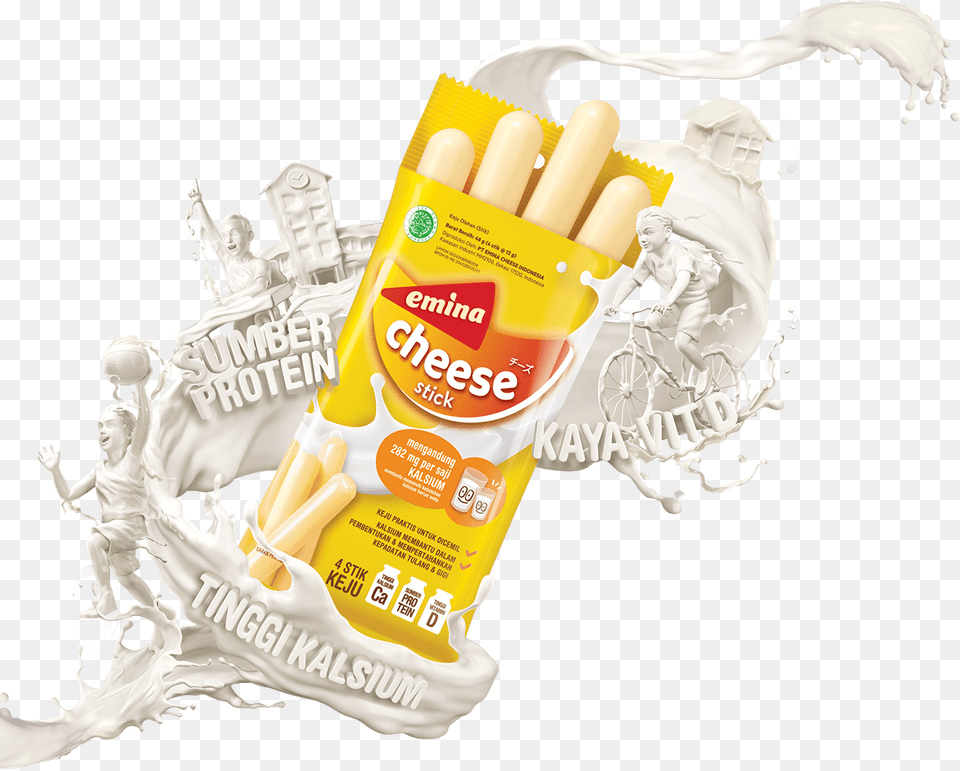 Food Emina Cheese Stick, Advertisement, Baby, Person, Wheel Png