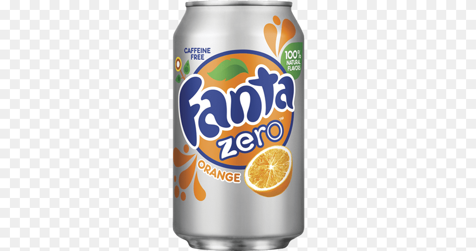 Food Fanta Fanta Zero Orange Soda 12 Oz Can, Citrus Fruit, Fruit, Plant, Produce Png Image
