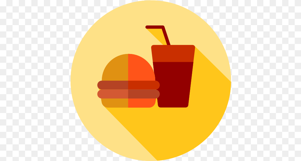 Food Fast Junk Sandwich Burger Hamburger Fast Food Circle Icon, Beverage, Juice Png