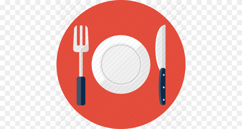 Food Fork Knife Lunch Plate Restaurant Icon, Cutlery, Disk Free Png Download