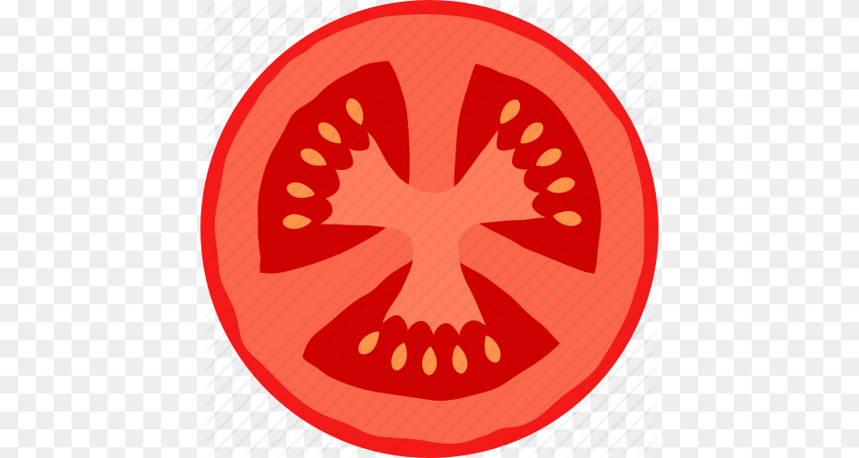 Food Fruit Half Slice Tomato Tomatoe Vegetable Icon, Plant, Produce Png Image