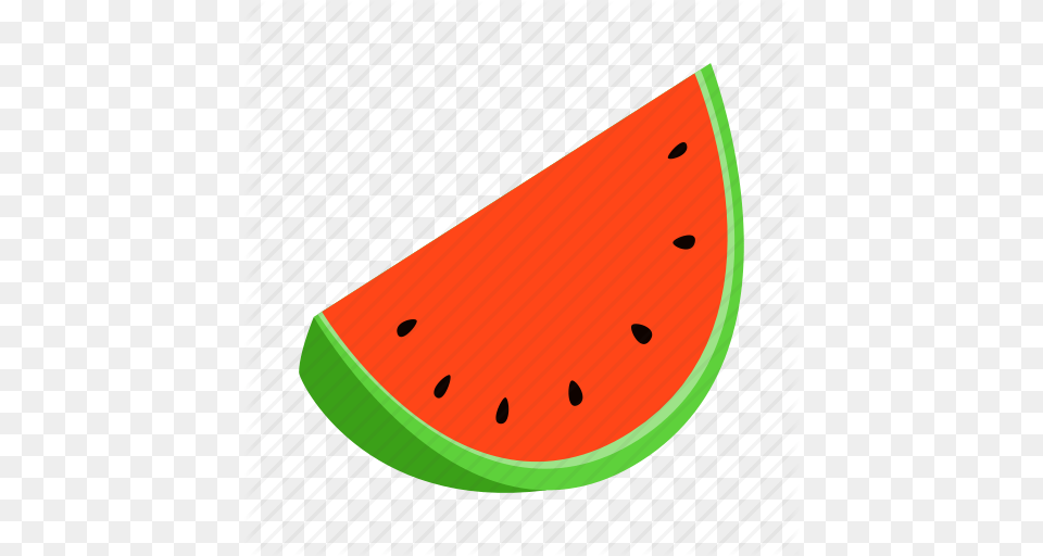 Food Fruit Healthy Isometric Red Slice Watermelon Icon, Plant, Produce, Melon Png