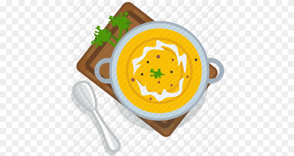 Food Gastronomy Meal Plate Pumpkin Restaurant Soup Icon, Bowl, Cutlery, Dish, Soup Bowl Free Png Download