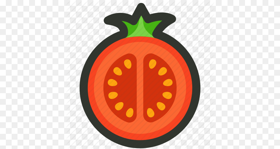 Food Half Slice Tomato Vegetable Icon, Produce, Plant Png Image