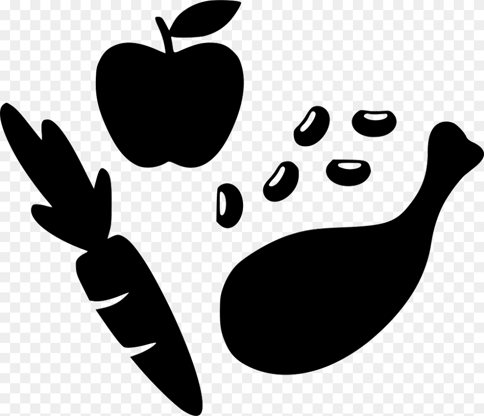Food Healthy Protein Vegetable Apple, Stencil Free Png Download