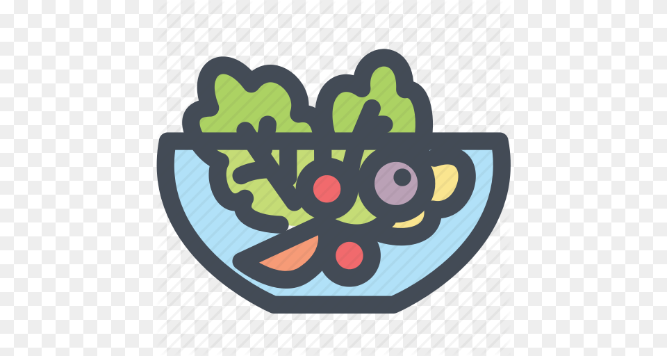 Food Healthy Salad Salad Bowl Vegetable Icon, Art, Produce Png Image