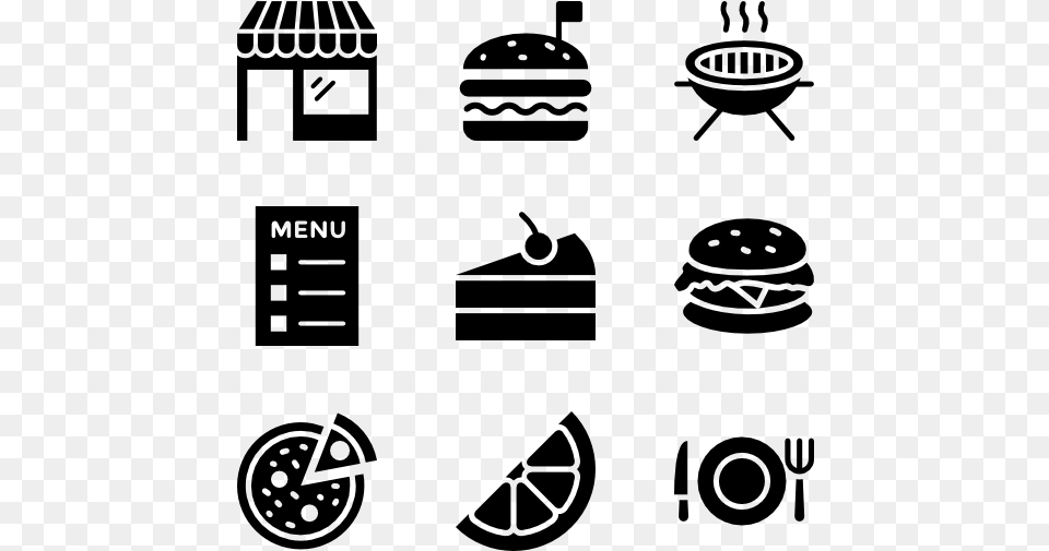 Food Icon Collection, Gray Free Png