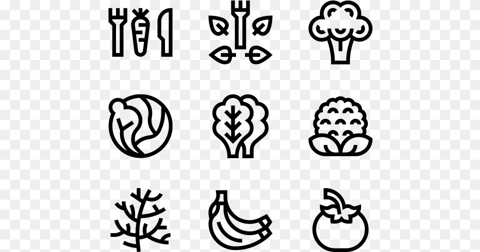 Food Icons, Gray Free Transparent Png