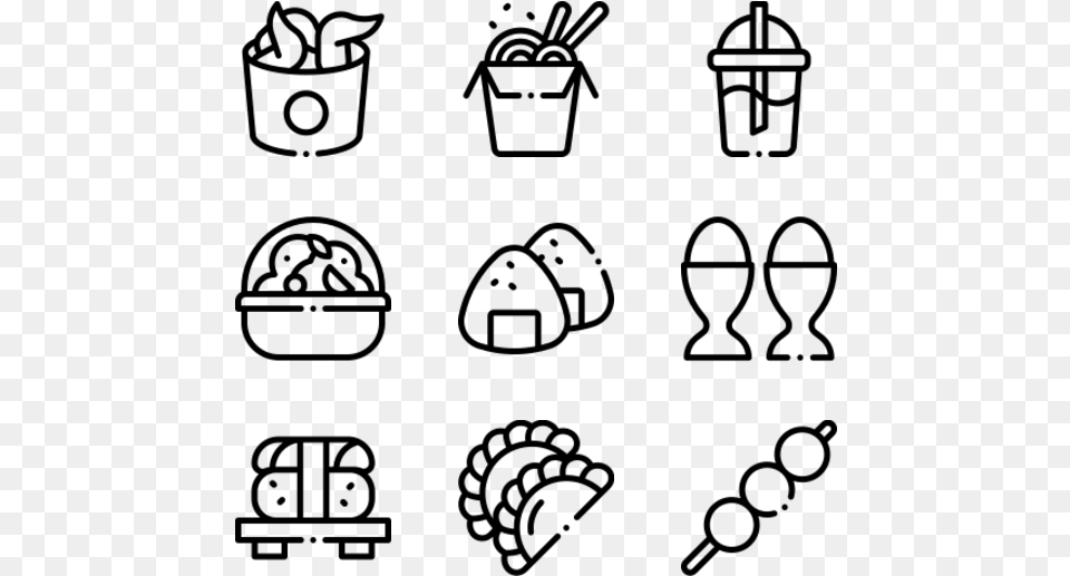 Food Icons, Gray Free Transparent Png