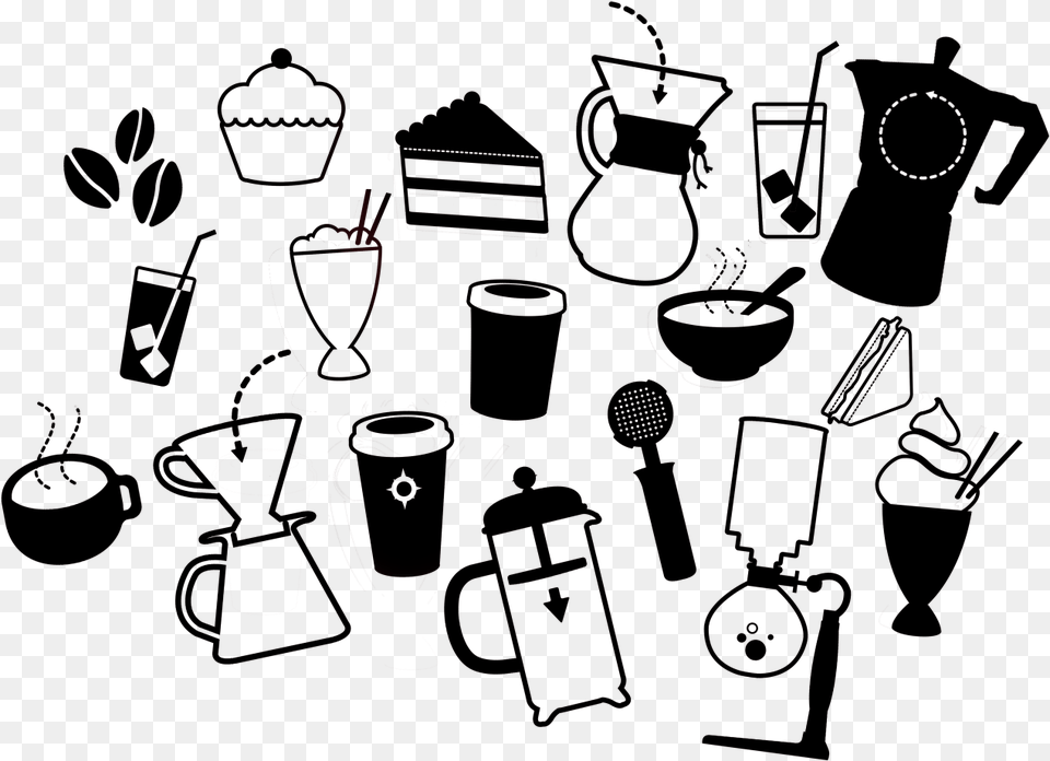 Food Icons Black Coffee Artisan Design Coffee And Food Icon, Art, Drawing, Blackboard Free Png Download