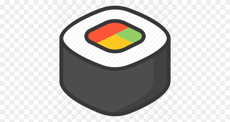 Food Japan Line Roll Sushi Icon, Dish, Meal, Grain, Produce Free Png