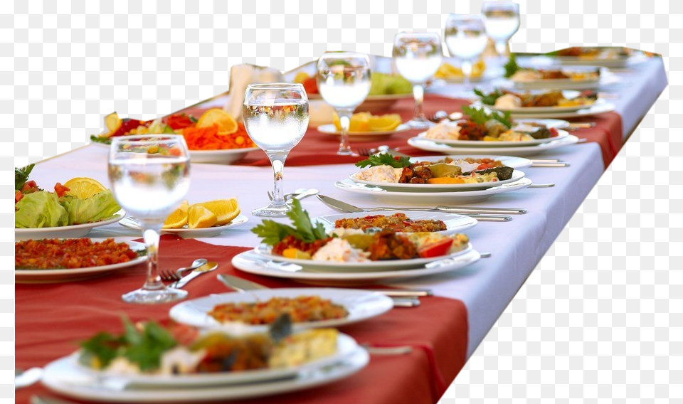 Food On Table Dinner Table With Food, Indoors, Restaurant, Lunch, Cafeteria Png