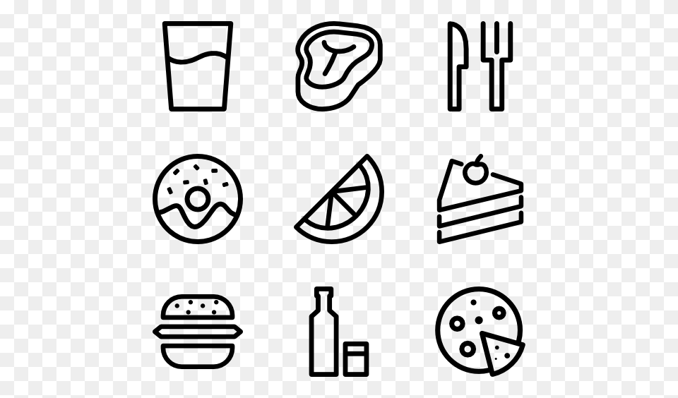 Food Outline Icon Packs, Gray Png Image