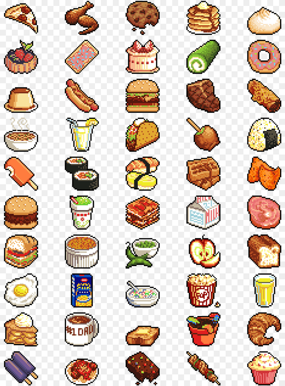 Food Pixel And Tumblr Pixel Food Art, Lunch, Meal, Snack, Cream Free Png Download