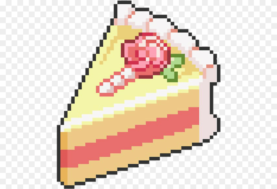 Food Pixel Cake Tumblr Pastel Pink Yellow Pixel Cake, Cream, Dessert, Icing Free Png