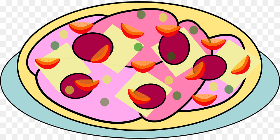Food Pizza Cheese Plate Pepperoni Cartoon Italian Animasi Food, Meal, Sweets Png