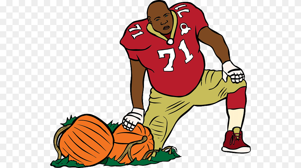Food Pumpkin Cartoon Big Sports Football Player Animated Moving Football Players, Baby, Person, People, Face Free Transparent Png