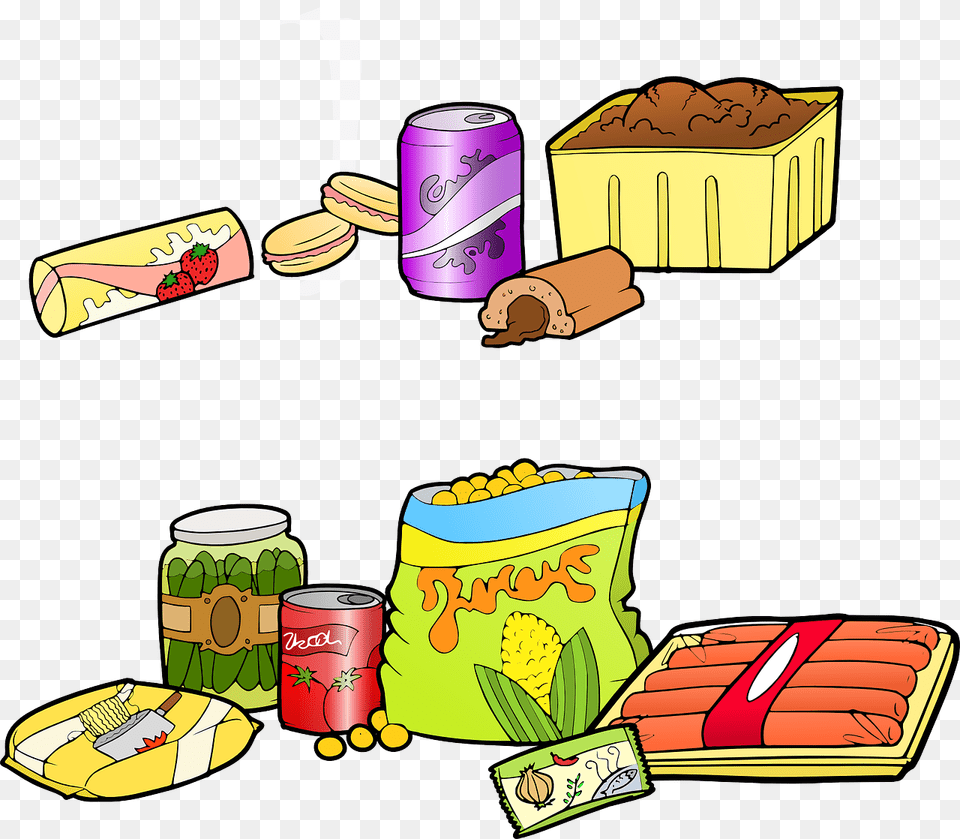 Food Side Modifiers Clipart, Lunch, Meal, Aluminium, Can Free Png