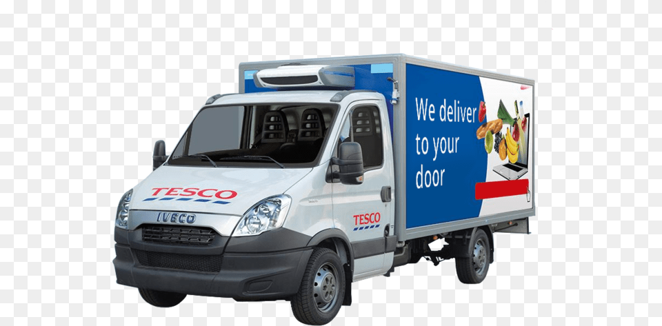 Food Tesco Delivery Motor Vehicle Transport Tesco Delivery Van, Moving Van, Transportation, Machine, Wheel Free Transparent Png
