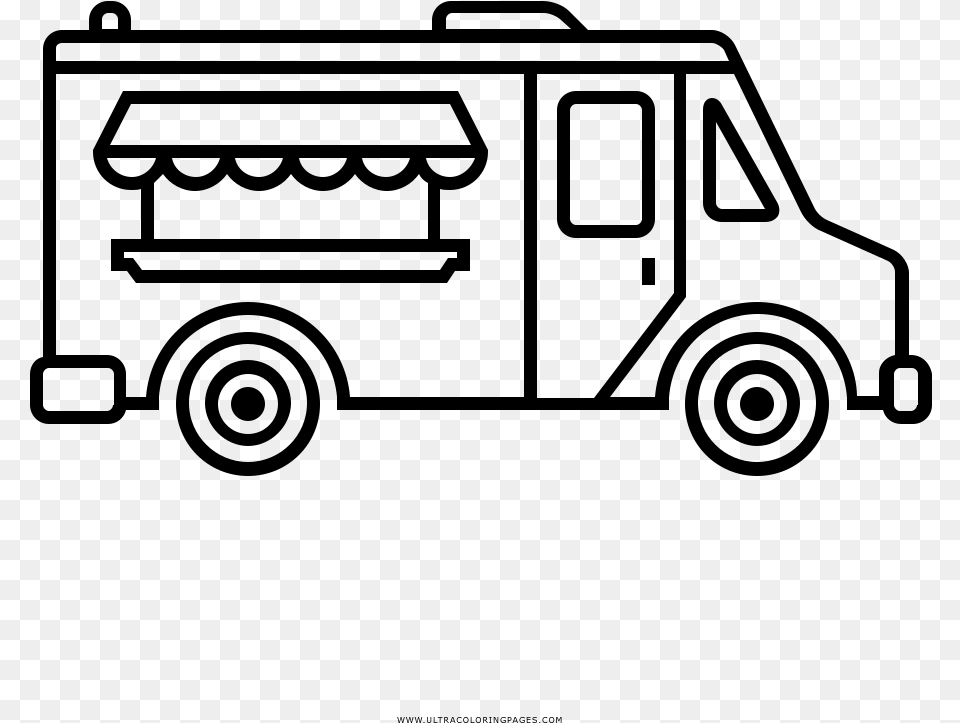 Food Truck Coloring, Gray Png