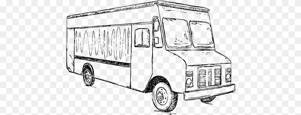 Food Truck Drawn, Gray Free Png