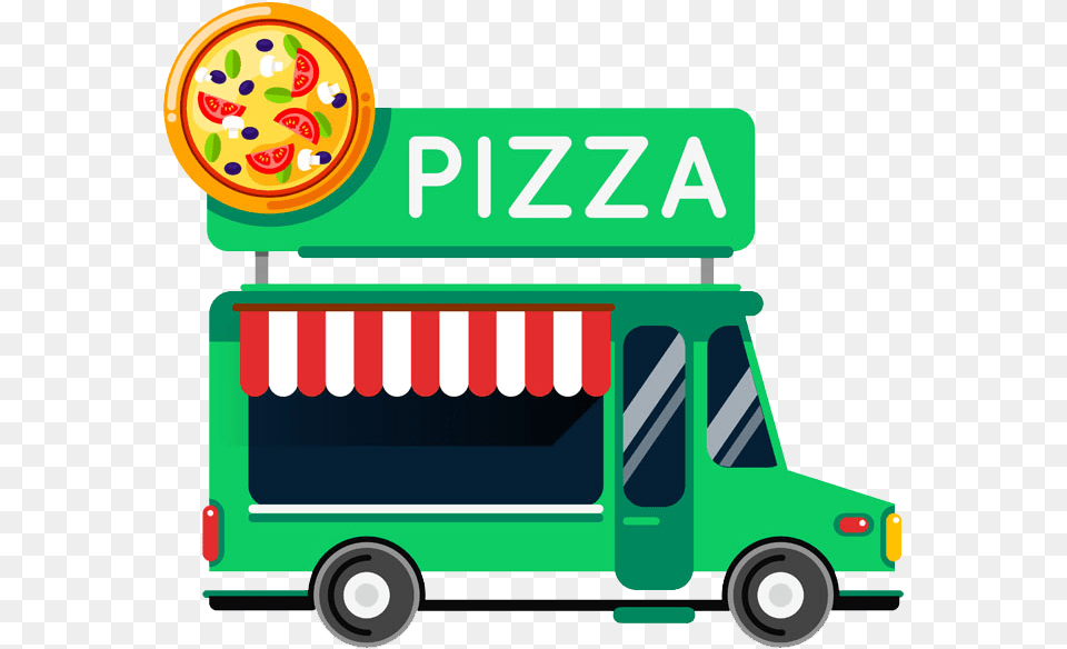 Food Truck Pizza, Transportation, Vehicle, Moving Van, Van Free Transparent Png