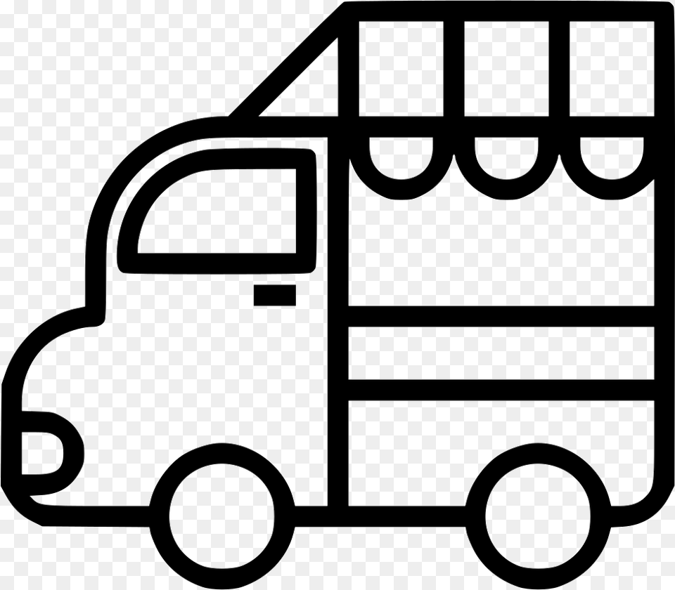 Food Truck Sell Street Truck, Vehicle, Van, Transportation, Minibus Free Png
