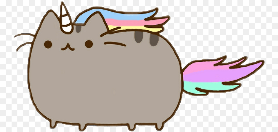 Food Tumblr Collage Cute Pusheen Unicorn, Bag, Animal, Fish, Sea Life Png Image