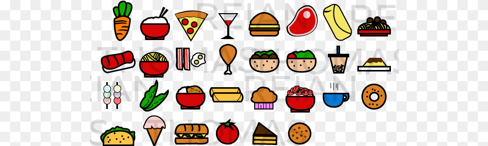 Food Vector Icon Set Showcasing New York Food Cartoon, Fruit, Plant, Produce, Sweets Free Transparent Png