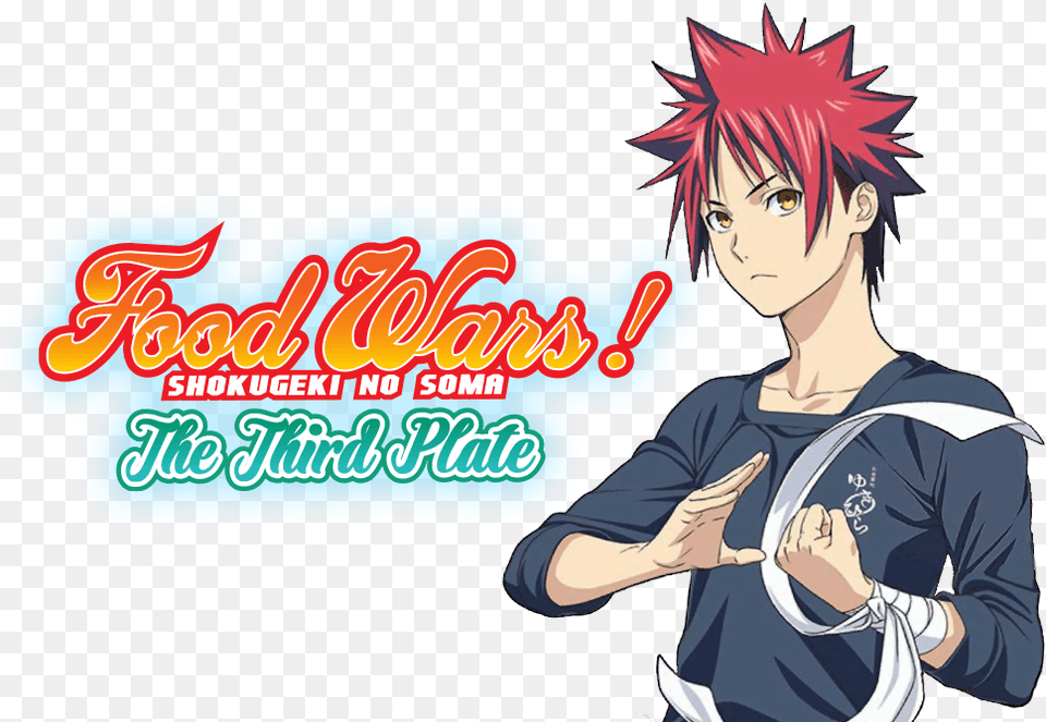 Food Wars Food Wars The First Plate Logo, Book, Comics, Publication, Adult Free Png Download