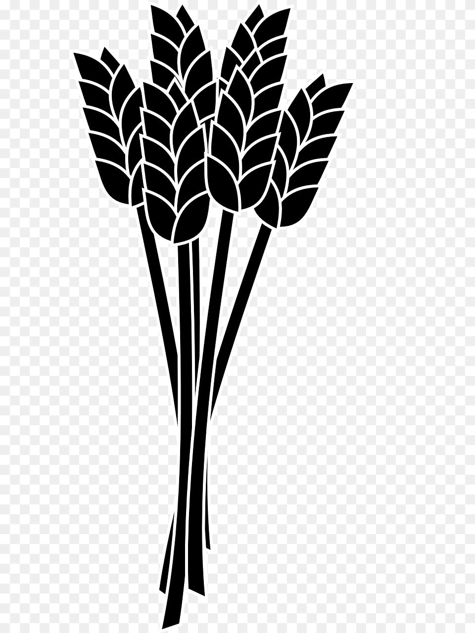 Food Wheat Spike Bunch Grain Cereal Agriculture, Stencil, Plant, Art, Flower Free Transparent Png