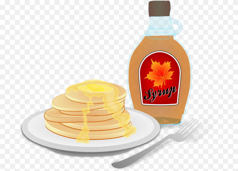 Foodbreakfastpancake Pancakes And Maple Syrup Clipart, Bread, Food, Seasoning, Cutlery Free Png