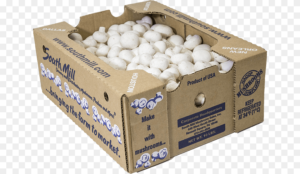 Foodservice Products 10 Lb Of Mushrooms, Box, Cardboard, Carton Png Image